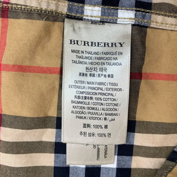 CM0438 Burberry Beige Nova Check Long Sleeve Button-Up Shirt - Picture 6 of 7